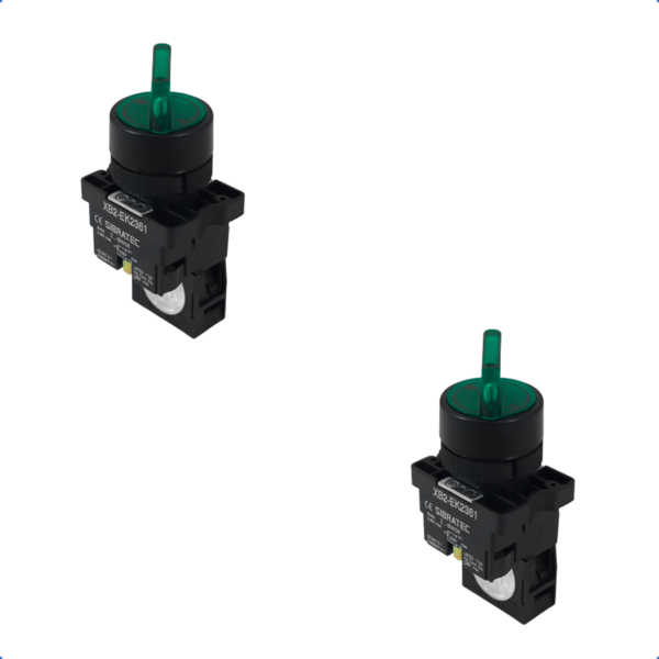 Kit Chave Seletora Iluminada Plástica | Xb2 Ek2361 220vca | 1